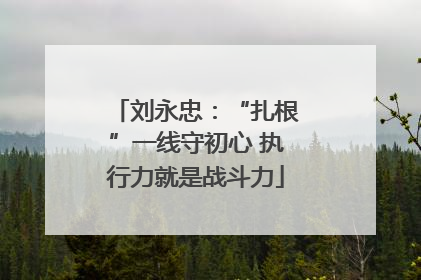 刘永忠：“扎根”一线守初心 执行力就是战斗力