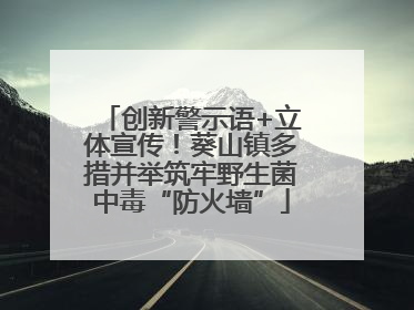 创新警示语+立体宣传！葵山镇多措并举筑牢野生菌中毒“防火墙”