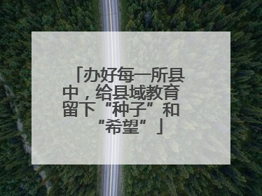 办好每一所县中，给县域教育留下“种子”和“希望”