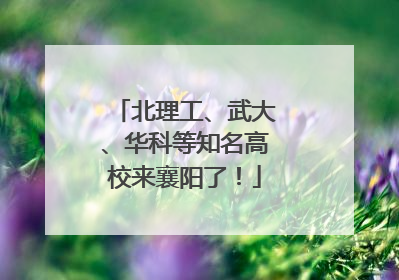 北理工、武大、华科等知名高校来襄阳了！