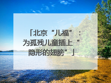 北京“儿福”：为孤残儿童插上“隐形的翅膀”