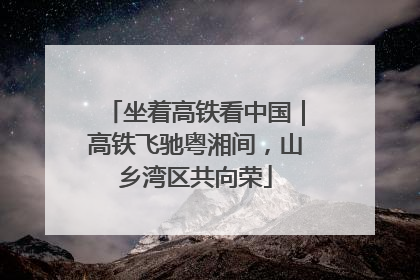 坐着高铁看中国｜高铁飞驰粤湘间，山乡湾区共向荣