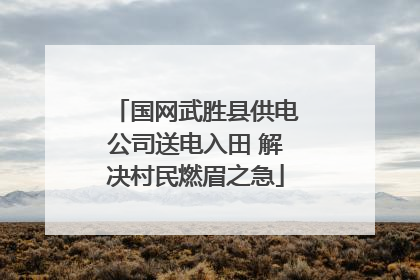 国网武胜县供电公司送电入田 解决村民燃眉之急