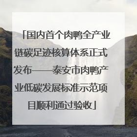 国内首个肉鸭全产业链碳足迹核算体系正式发布——泰安市肉鸭产业低碳发展标准示范项目顺利通过验收