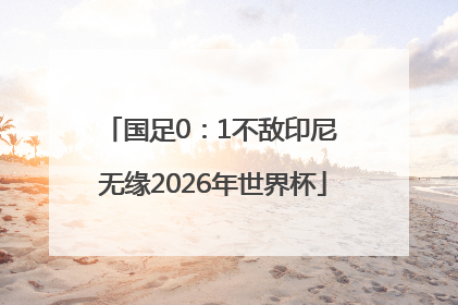 国足0：1不敌印尼 无缘2026年世界杯