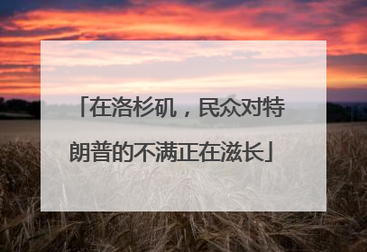在洛杉矶，民众对特朗普的不满正在滋长