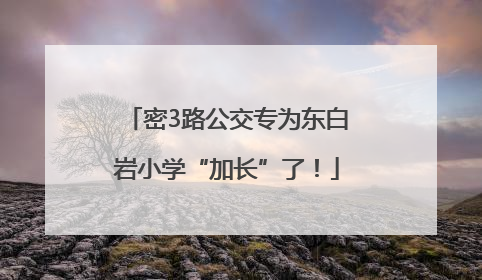 密3路公交专为东白岩小学“加长”了！