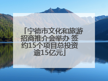 宁德市文化和旅游招商推介会举办 签约15个项目总投资逾15亿元