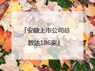 安徽上市公司总数达186家