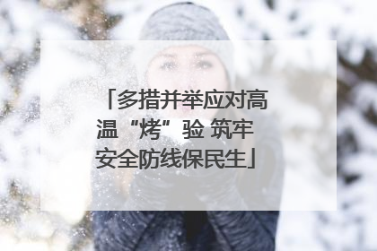 多措并举应对高温“烤”验 筑牢安全防线保民生