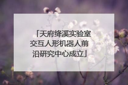 天府绛溪实验室交互人形机器人前沿研究中心成立