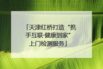 天津红桥打造“携手互联·健康到家”上门检测服务