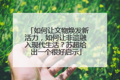 如何让文物焕发新活力，如何让非遗融入现代生活？苏超给出一个很好启示