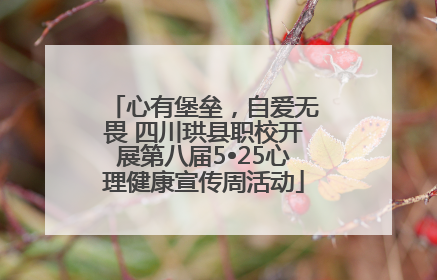 心有堡垒，自爱无畏 四川珙县职校开展第八届5•25心理健康宣传周活动