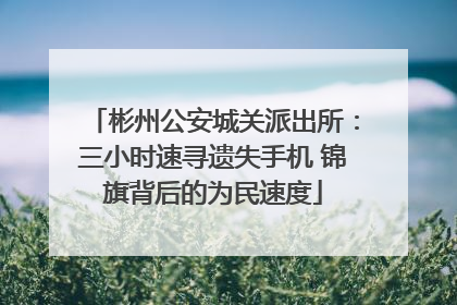 彬州公安城关派出所：三小时速寻遗失手机 锦旗背后的为民速度
