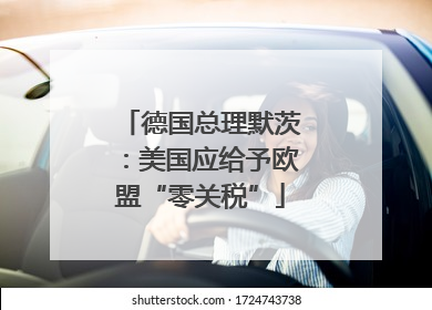 德国总理默茨：美国应给予欧盟“零关税”