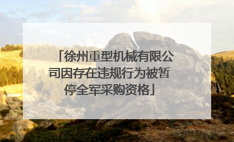 徐州重型机械有限公司因存在违规行为被暂停全军采购资格