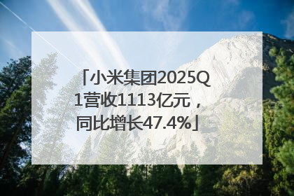 小米集团2025Q1营收1113亿元，同比增长47.4%