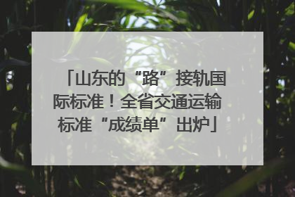 山东的“路”接轨国际标准！全省交通运输标准“成绩单”出炉
