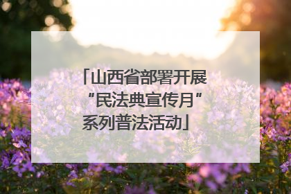 山西省部署开展“民法典宣传月”系列普法活动