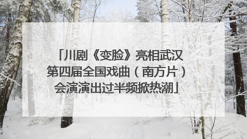 川剧《变脸》亮相武汉 第四届全国戏曲（南方片）会演演出过半频掀热潮