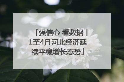 强信心 看数据丨1至4月河北经济延续平稳增长态势