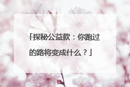 探秘公益款：你跑过的路将变成什么？