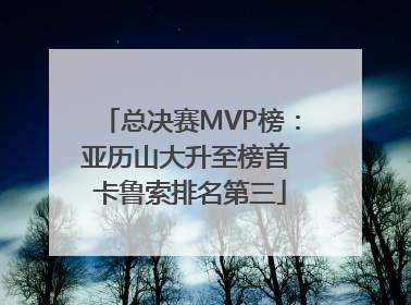 总决赛MVP榜：亚历山大升至榜首 卡鲁索排名第三