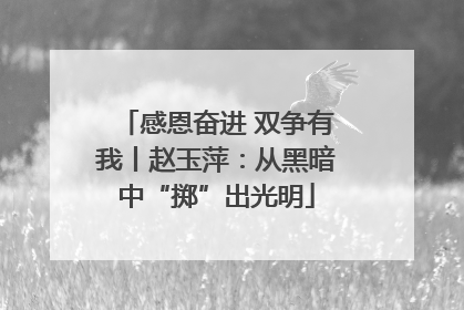 感恩奋进 双争有我丨赵玉萍：从黑暗中“掷”出光明