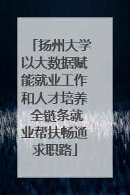 扬州大学以大数据赋能就业工作和人才培养 全链条就业帮扶畅通求职路