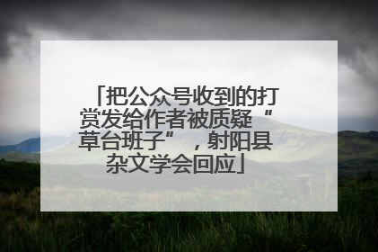 把公众号收到的打赏发给作者被质疑“草台班子”，射阳县杂文学会回应