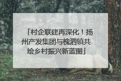 村企联建再深化！扬州产发集团与槐泗镇共绘乡村振兴新蓝图
