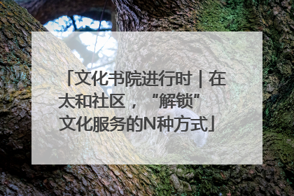 文化书院进行时｜在太和社区，“解锁” 文化服务的N种方式