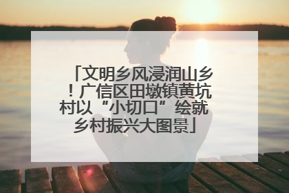 文明乡风浸润山乡！广信区田墩镇黄坑村以“小切口”绘就乡村振兴大图景