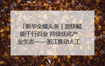 新华全媒头条｜加快赋能千行百业 持续优化产业生态——浙江推动人工智能健康有序发展观察