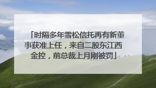 时隔多年雪松信托再有新董事获准上任，来自二股东江西金控，前总裁上月刚被罚