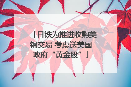 日铁为推进收购美钢交易 考虑送美国政府“黄金股”