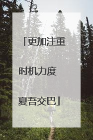 更加注重时机力度 夏吾交巴