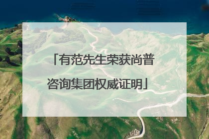 有范先生荣获尚普咨询集团权威证明