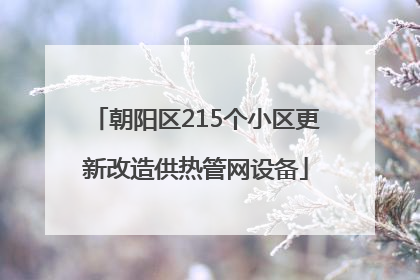 朝阳区215个小区更新改造供热管网设备