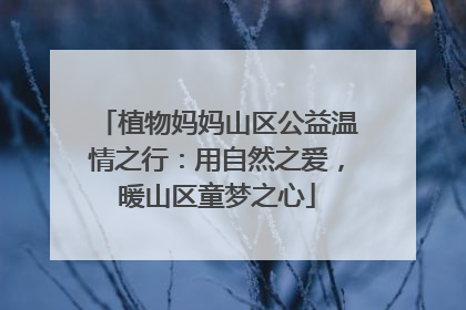 植物妈妈山区公益温情之行：用自然之爱，暖山区童梦之心