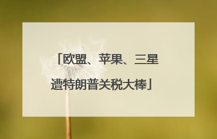 欧盟、苹果、三星遭特朗普关税大棒