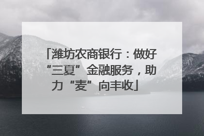 潍坊农商银行：做好“三夏”金融服务，助力“麦”向丰收