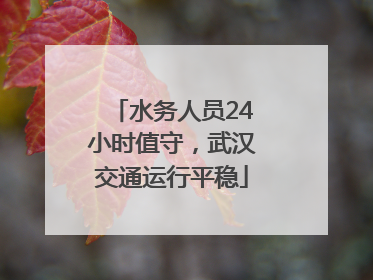 水务人员24小时值守，武汉交通运行平稳