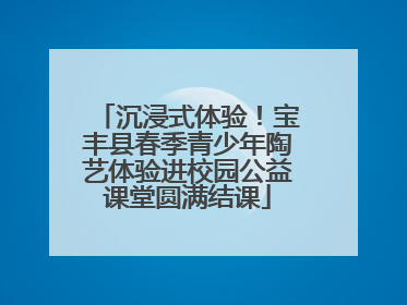 沉浸式体验！宝丰县春季青少年陶艺体验进校园公益课堂圆满结课