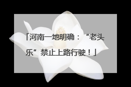 河南一地明确：“老头乐”禁止上路行驶！