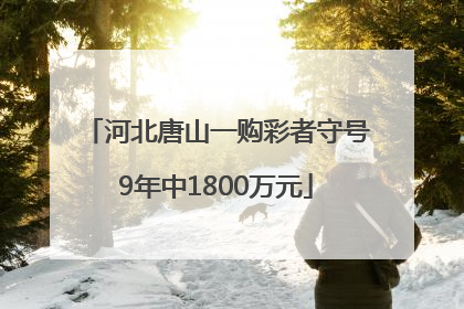 河北唐山一购彩者守号9年中1800万元