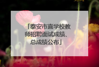 泰安市直学校教师招聘面试成绩、总成绩公布