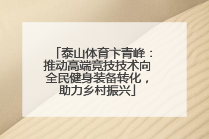 泰山体育卞青峰：推动高端竞技技术向全民健身装备转化，助力乡村振兴