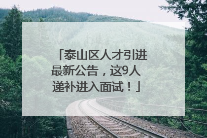 泰山区人才引进最新公告，这9人递补进入面试！